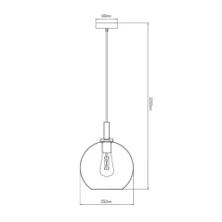 Fantasia OSIRA Pendel E27 Zwart + goud, amber glas Ø250mm Best