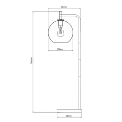 Fantasia OSIRA Vloerlamp E27 Zwart + goud, amber glas Ø250mm Hot