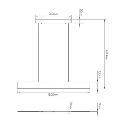 Fantasia PURE pendant long 180cm LED 37W satin black Clearance