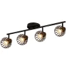 Fantasia RAGA Plafond licht balk 4x zwart / brons Clearance