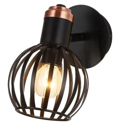 Fantasia RAGA Wand licht 1x E14 zwart / brons + schakelaar New