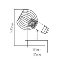 Fantasia RAGA Wand licht 1x E14 zwart / brons + schakelaar New