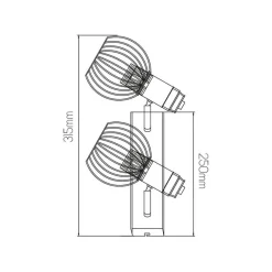 Fantasia RAGA Wand licht 2x E14 zwart / brons Outlet