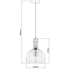 Fantasia RAGA 1x E27 pendel zwart+koper Ø35cm Online