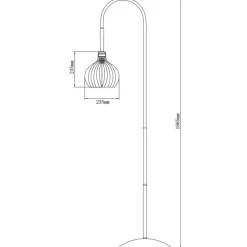 Fantasia RAGA 1x E27 vloerlamp zwart+koper Outlet