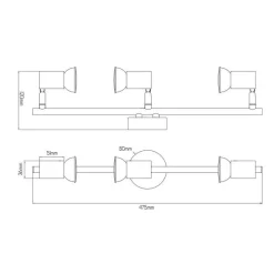 Fantasia RIVERA 3L bar GU10 5W LED dimmable shiny chrom IP44 Discount