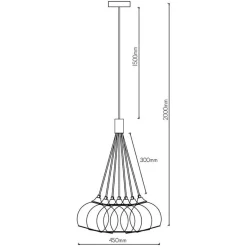 Fantasia ROGODO Pendel As Grijs 7x E27 Outlet