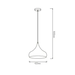 Fantasia Ronin pendant 42cm E27 copper/white New