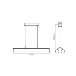 Fantasia RORY LED 2x24Watt 5180lm Pendant 3000K sand black Clearance