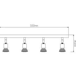 Fantasia RUNE 3 4L BAR GU10 LED 5W dim MAT WHITE Outlet