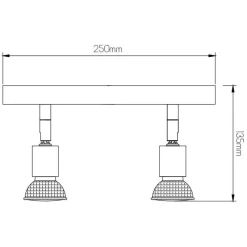 Fantasia RUNE 3 4L PLATE GU10 LED 5W dim SATIN CHROME Discount