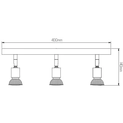 Fantasia RUNE 3 3LBAR GU10 LED 5W dim SAT CHROME Sale