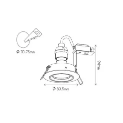 Fantasia SATURN directionable downlight GU10 (excl. bulb) white 83mm Outlet