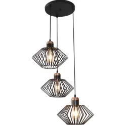 Fantasia SHURU pendant 3x E27 black + copper Clearance