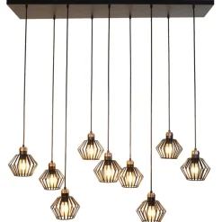 Fantasia SHURU 9x E27 pendel zwart+koper Best