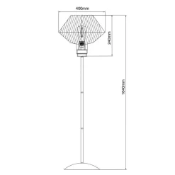 Fantasia SHURU 1x E27 vloerlamp zwart + koper