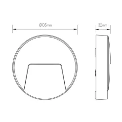 Fantasia SIBO LED 310Lm 2,8W round, cover black, white, grey IP65