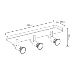 Fantasia SONAR II 3L satin white/dim.glass LED 5W GU10 incl. Best
