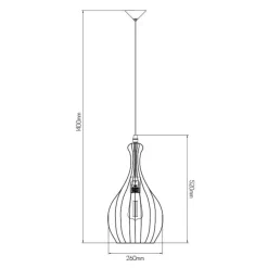 Fantasia STRINGS Susp. lamp black 1xE27 diam 26cm Best
