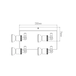 Fantasia STUGA square 4xGU10 5W dimmable LED (glass) Sale