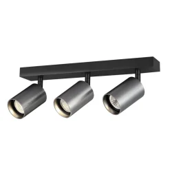 Fantasia TABOO 3L GU10 (excl) zwart + geborsteld staal, spot