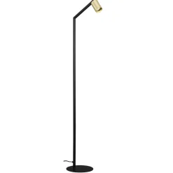 Fantasia TABOO 1L GU10 (excl) zwart + geborsteld goud, vloerlamp Outlet
