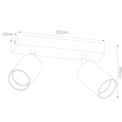 Fantasia TABOO 2L GU10 (excl) zwart + geborsteld staal, spot Clearance