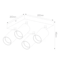 Fantasia TABOO 4L SQ GU10 (excl) zwart + geborsteld brons, spot Discount