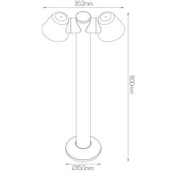 Fantasia TATTI Paal IP54, zwart, 2x GU10 excl Best