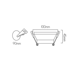 Fantasia TETIZ 90mm cut-out size adj. 30° deep design white GU10 New