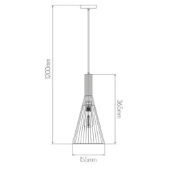 Fantasia THAN pendant 1x E27 matt black + cloth shade