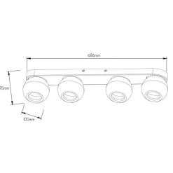 Fantasia TRITON 4L  bar 5,5Watt 400Lm GU10 (3-step dimming) white New