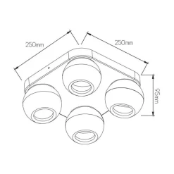 Fantasia TRITON 4L  square 5,5Watt 400Lm GU10 (3-step dimming) white New