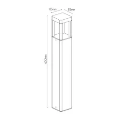 Fantasia TUVA 4 pole 650mm 7Watt  595Lm COB LED 3000K IP65 black New