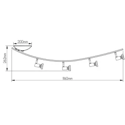 Fantasia Xzibit boog 4x GU10 5w LED zwart/chroom Clearance