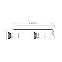 Fantasia XZIBIT spot head 2xGU10 5W LED  black/Chrome Clearance