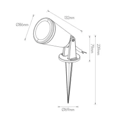 Fantasia YAKU Pinspot IP65, zwart, GU10 excl Best