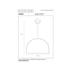 Lucide AKRON Hanglamp-Mat Go.-Ø50-1xE27-40W-Metaal Outlet