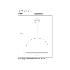 Lucide AKRON Hanglamp-Zwart-Ø50-1xE27-40W-Metaal Best
