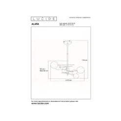 Lucide ALARA Hanglamp-Goud-Ø72-LED-6xG4-1,5W-2700K-Glas Hot