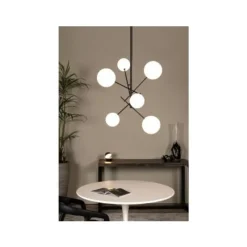 Lucide ALARA Hanglamp-Zwart-Ø72-LED-6xG4-1,5W-2700K-Glas Discount