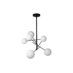Lucide ALARA Hanglamp-Zwart-Ø72-LED-6xG4-1,5W-2700K-Glas Discount