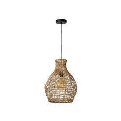 Lucide ALBAN - Hanglamp - Ø 35 cm - 1xE27 - Licht hout Discount