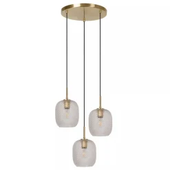 Lucide ALICENT - Hanglamp - Ø 35 cm - 3xE27 - Mat Goud / Messing Discount