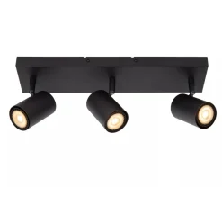 Lucide AMIGO - Plafondspot - 3xGU10 - Zwart Hot