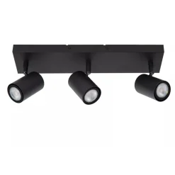 Lucide AMIGO - Plafondspot - 3xGU10 - Zwart Hot
