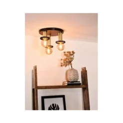 Lucide ANAKA - Plafonnière - Ø 30 cm - 3xE27 - Zwart Clearance