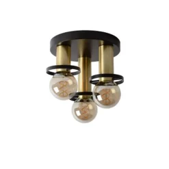 Lucide ANAKA - Plafonnière - Ø 30 cm - 3xE27 - Zwart Clearance