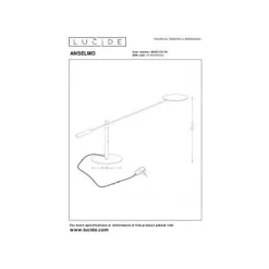 Lucide ANSELMO - Bureaulamp - Ø 25 cm - LED Dimb. - 1x9W 3000K - Zwart Hot