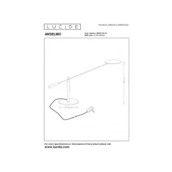 Lucide ANSELMO - Bureaulamp - Ø 25 cm - LED Dimb. - 1x9W 3000K - Mat chroom